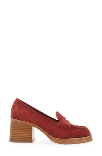 Shop Chocolat Blu Irene Penny Loafer Pump In Bordo Suede