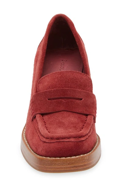 Shop Chocolat Blu Irene Penny Loafer Pump In Bordo Suede