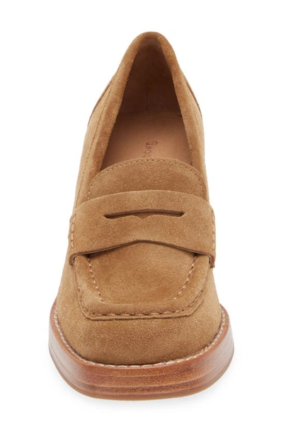 Chocolat Blu Irene Penny Loafer Pump In Camel Suede