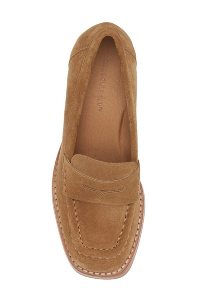 Chocolat Blu Irene Penny Loafer Pump In Camel Suede