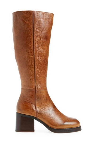 Shop Chocolat Blu Ines Knee High Boot In Brown Leather