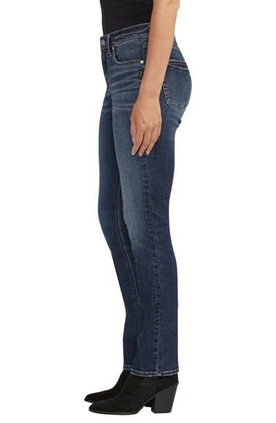 Shop Silver Jeans Co. Avery Curvy High Waist Straight Leg Jeans In Indigo
