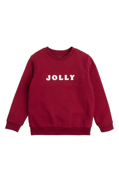 Shop Petit Lem Kids' Jolly Organic Cotton Sweatshirt In Red