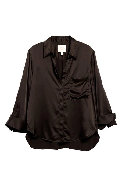 Shop Twp Silk Button-up Shirt In Espresso