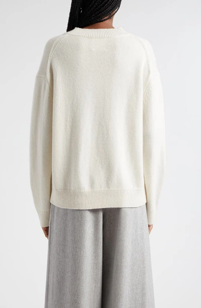 Shop Twp Boyfriend Crewneck Cashmere Sweater In Ivory