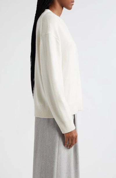 Shop Twp Boyfriend Crewneck Cashmere Sweater In Ivory