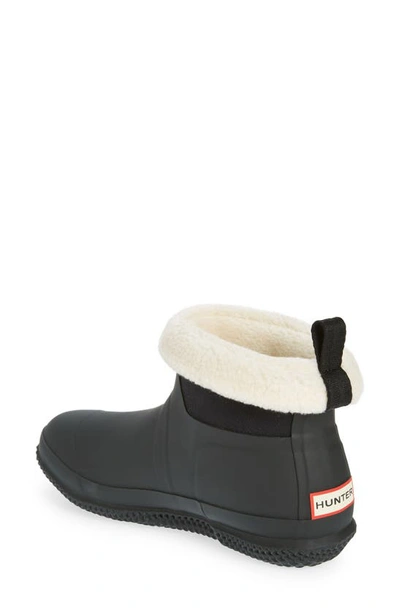 Shop Hunter In/out Faux Shearling Lined Boot In Black/ White Willow