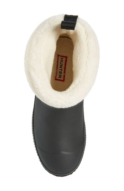 Shop Hunter In/out Faux Shearling Lined Boot In Black/ White Willow