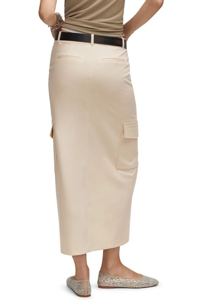Mango Cargo Maxi Skirt In Ecru