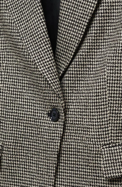 Mango Houndstooth Check Blazer In Black