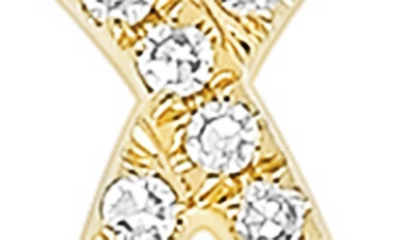 Shop Ef Collection Crisscross Diamond Drop Earrings In Yellow Gold