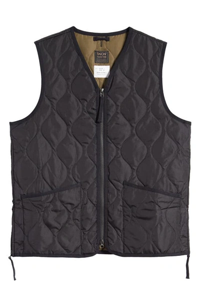 Taion Military Onion Quilt Water Repellent 800 Fill Power Down Vest In Black