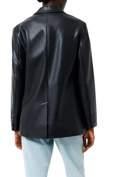 Shop French Connection Crolenda Faux Leather Blazer In Black