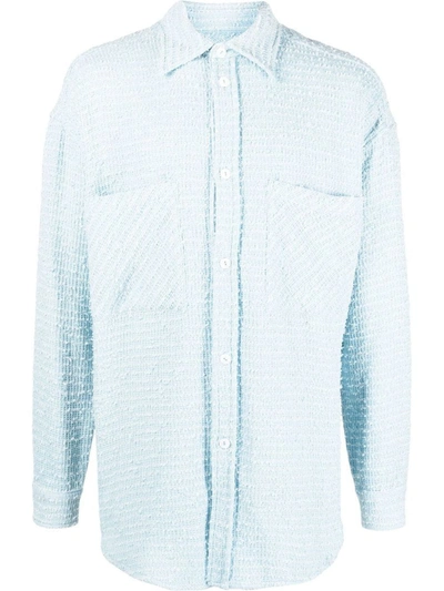 Shop Faith Connexion Tweed Shirt In Clear Blue