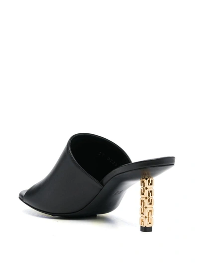Shop Givenchy G-cube Leather Mules In Black