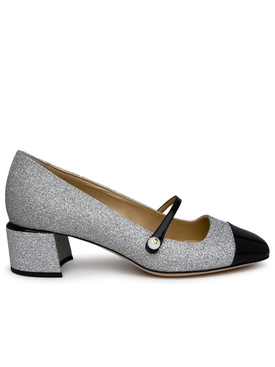 Shop Jimmy Choo Silver Leather Mary Jane Shoes