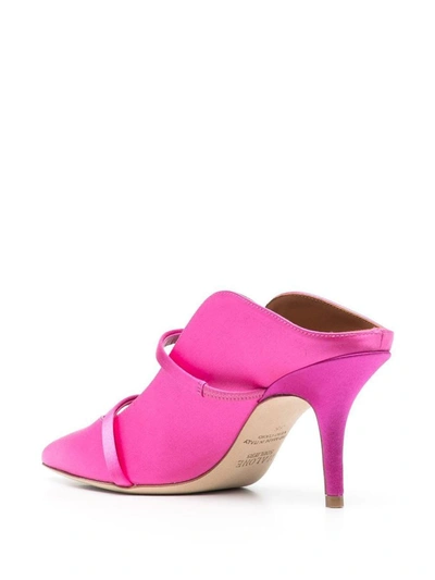 Shop Malone Souliers Maureen 70 Satin Mules In Pink