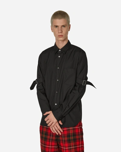 Shop Comme Des Garcons Black Elbow Buckle Detail Longsleeve Shirt In Black