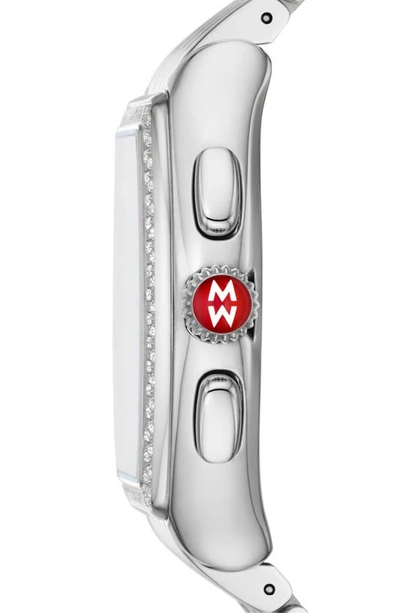 Shop Michele Releve Diamond Bracelet Watch, 36mm In Silver