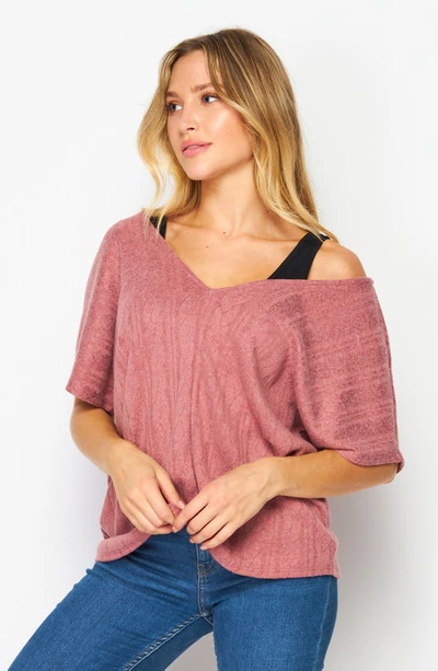 Bluegrey Double V-neck Knit Top In Mulberry