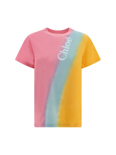 Shop Chloé T-shirt In Multicolor Pink