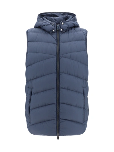 Shop Woolrich Sundance Down Vest In Melton Blue