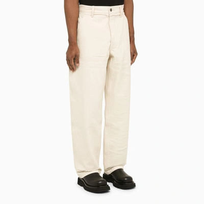 Shop Airei Natural-coloured Straight Jeans In White