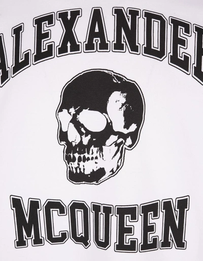 Shop Alexander Mcqueen T-shirt With Skull Logo Print In White