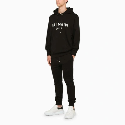 Shop Balmain Hoodie With Logo In Black