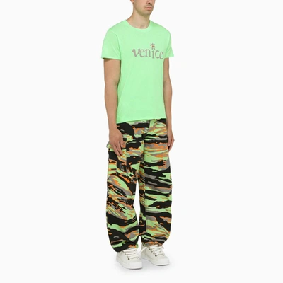 Shop Erl Multicolored Cargo Trousers In In Green