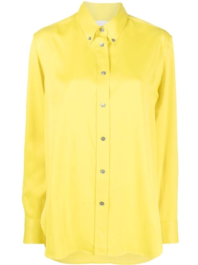 Shop Studio Nicholson Classic Fitted Shirt Clothing In Yellow &amp; Orange