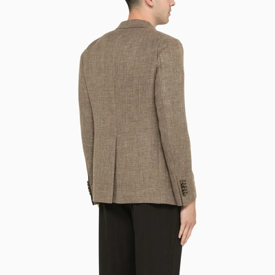 Shop Tagliatore Single-breasted Jacket In Brown