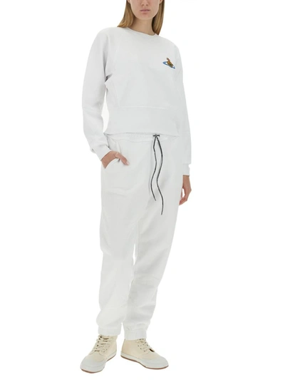 Shop Vivienne Westwood Orb Logo Sweatshirt In White