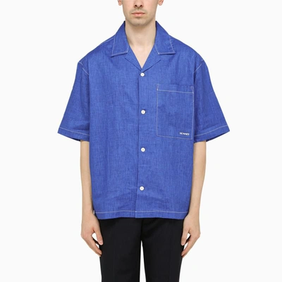 Shop Sunnei Bowling Shirt In Blue