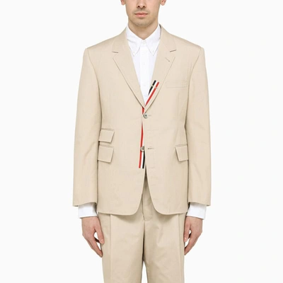 Shop Thom Browne Khaki Single-breasted Jacket In Beige