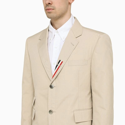 Shop Thom Browne Khaki Single-breasted Jacket In Beige