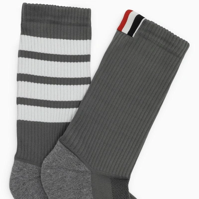 Shop Thom Browne Sports Socks In Grey