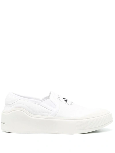 Adidas By Stella Mccartney Women's Court Slip-on Sandals In Ftwwht/ftwwht/cblack