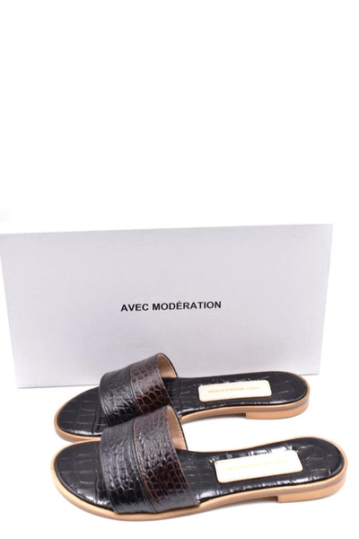 Shop Avec Modération Avec Moderation Sandals In Black