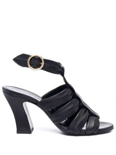 Shop Khaite Perth Heel Sandal Shoes In 200 Black