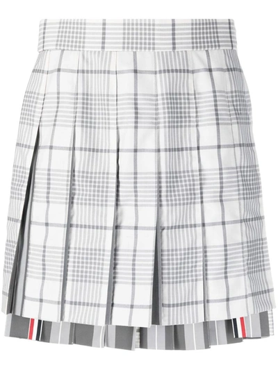 Shop Thom Browne Printed Short Skirt In Grey