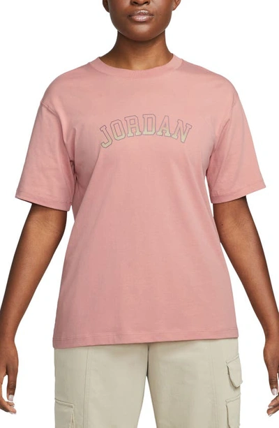 Shop Jordan Brand Graphic T-shirt In Red Stardust/ Sky Mauve