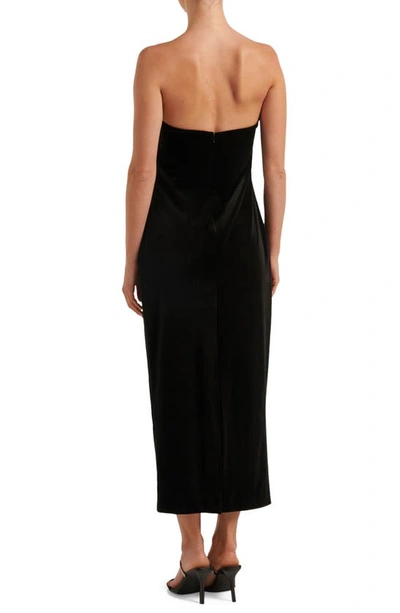 Shop Ever New Tori Teardrop Strapless Velvet Gown In Black