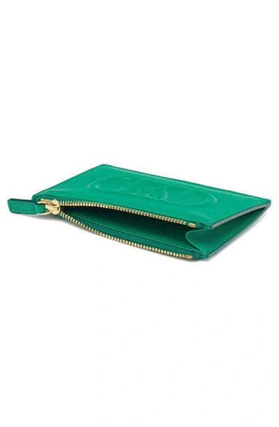 Shop Mcm Mode Travia Leather Card Case In Bosphorus