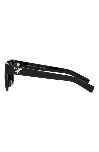 Prada 55mm Square Optical Glasses In Black