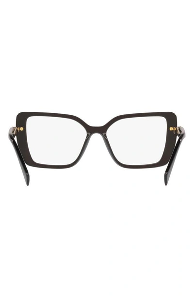 Prada 55mm Square Optical Glasses In Black