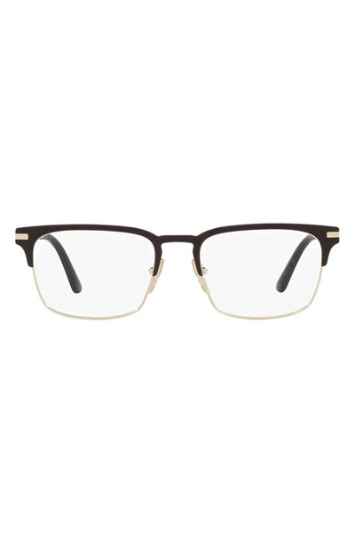 Shop Prada 55mm Square Optical Glasses In Pale Gold