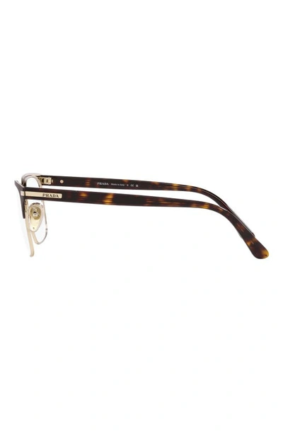Shop Prada 55mm Square Optical Glasses In Pale Gold