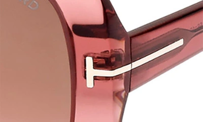 Shop Tom Ford 56mm Gradient Aviator Sunglasses In Shiny Pink / Gradient Brown