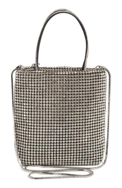 Tory Burch Key Item Crystal Embellished Top Handle Bag In Silver